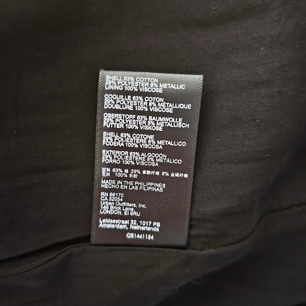 MAEVE Antropologie NWT Black & Gold Slim Jacquard Botanical Mini Dress Sz 14 - Picture 11 of 16